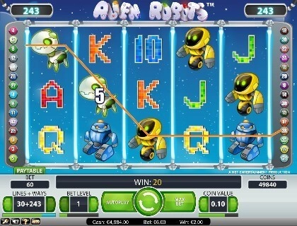 casino screen of symbols