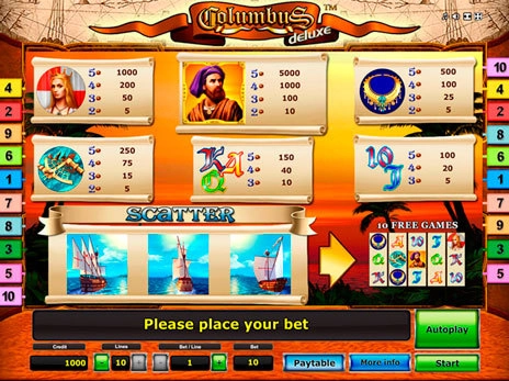 casino screen of symbols