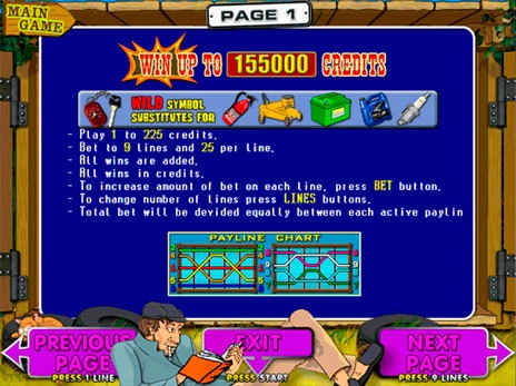 casino screen of symbols