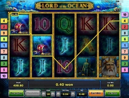 casino screen of symbols