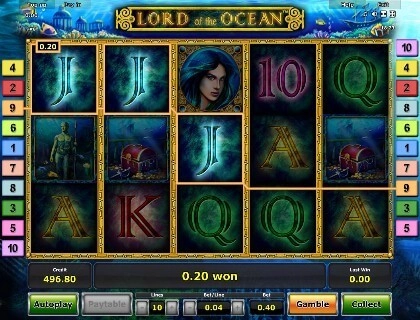 casino screen of symbols