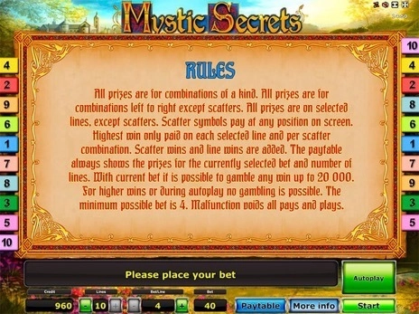 casino screen of symbols