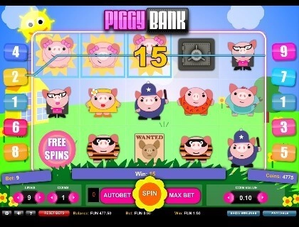 casino screen of symbols