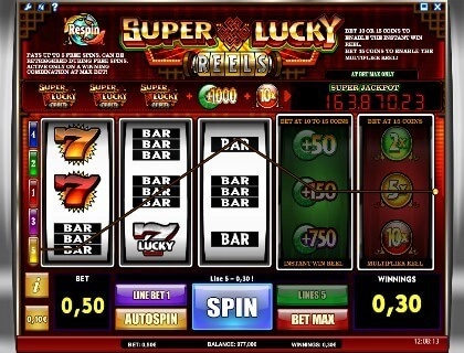 casino screen of symbols