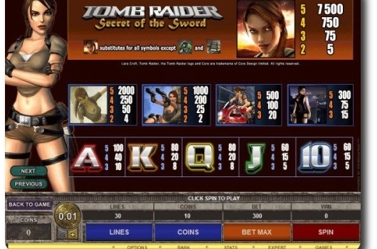casino screen of symbols